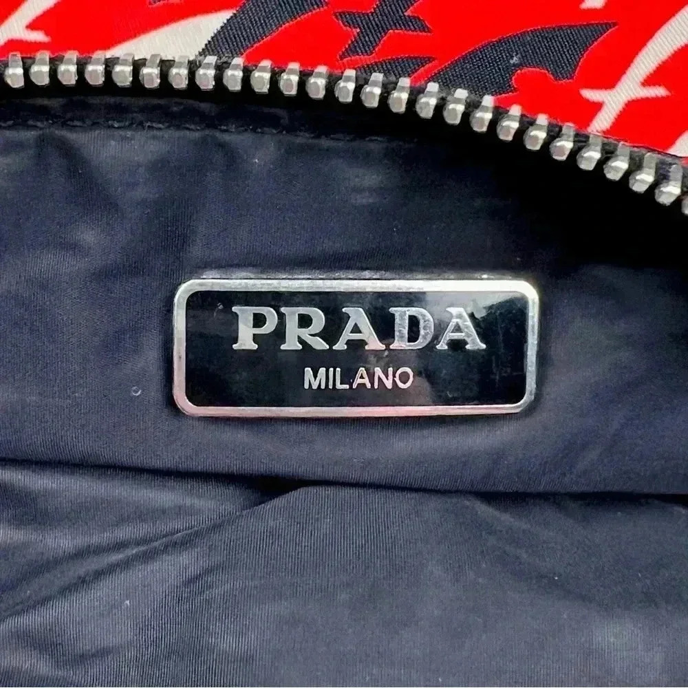 Prada Tessuto Nylon Star Fall Print Pouch - Picture 4 of 6